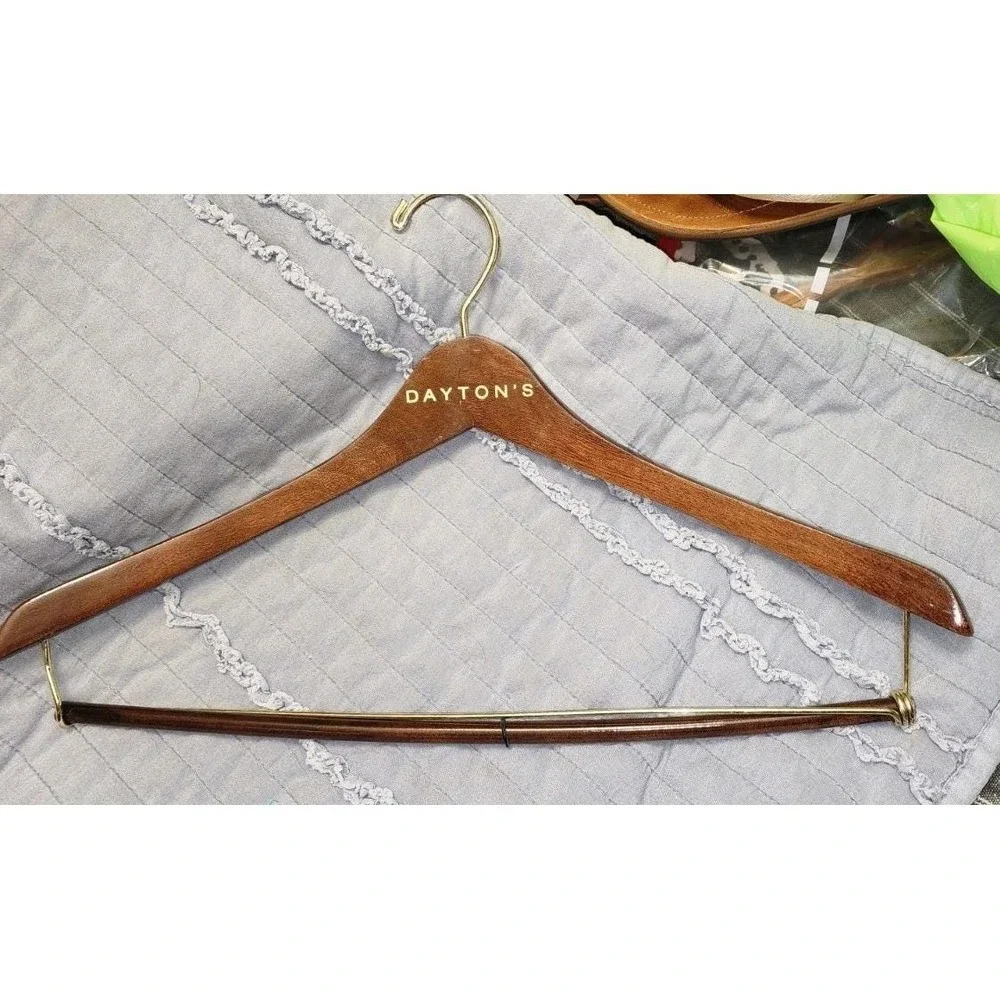 Vintage Dayton's Clothes Hanger Wood Suit Pants Walnut Look